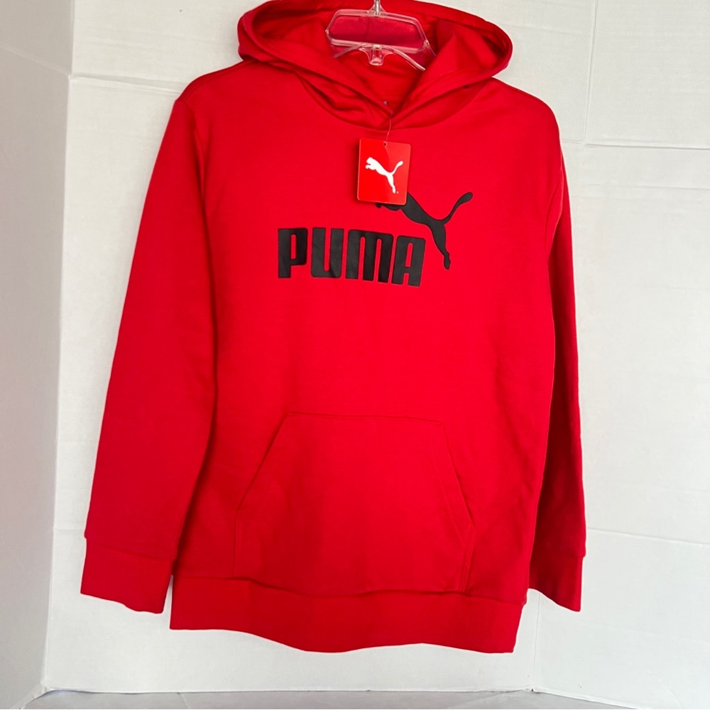 NWT Boy’s Puma Fleece Pullover Hoodie HIGH RISK RED Size Large